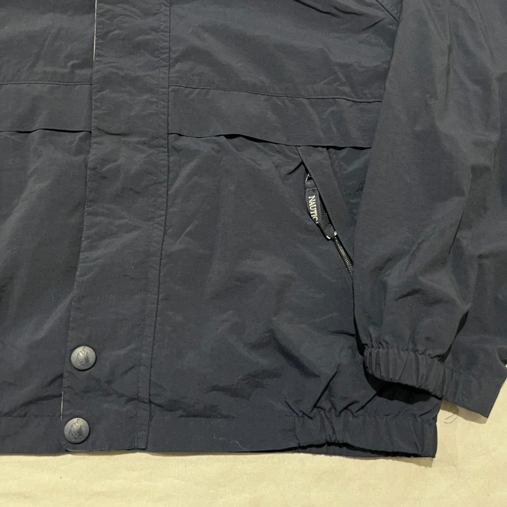 Vintage Nautica Mens Navy Blue Lined Classic Full Zip Sailing Jacket Size XL